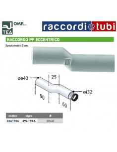 RACCORDO ECCENTRICO PP DIAMETRO 32X40mm 2