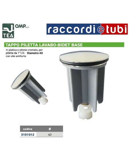 TAPPO PILETTA LAVABO*BIDET  40mm ESTERNO