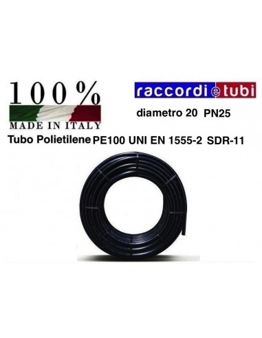 TUBO POLIETILENE IN ROTOLO 20 PN/25 PE100
