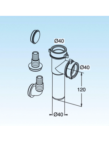 RACCORDO LIRA 2 VIE CON PORTAGOMMA LAVATRICE...