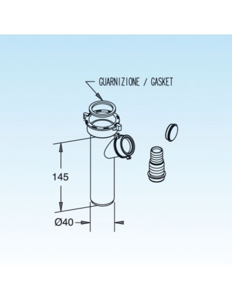 RACCORDO LIRA CON PORTAGOMMA LAVATRICE ART.8.2407.05