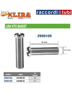 VITE TAGLIO MONETA  ALTEZZA mm.61 DIAMETRO FILETTO mm.15