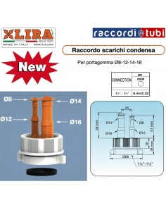 RACCORDO LIRA CON PORTAGOMMA PER SCARICO CONDENSA 8.4442.02