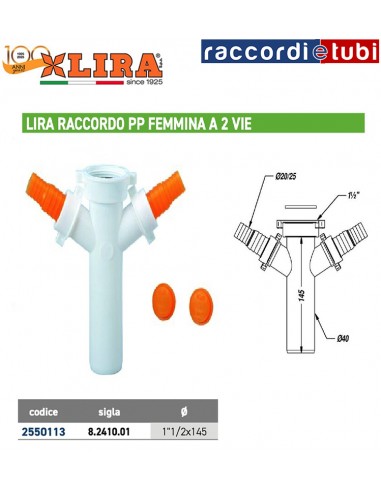 RACCORDO LIRA IN PP CON DOPPIO PORTAGOMMA...