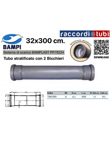 TUBO PP-TECH 2 BICCHIERI 32X300CM.