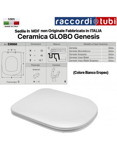 SEDILE PER WC GLOBO GENESIS BIANCO EM888