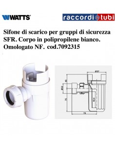 SIFONE DI SCARICO PER GRUPPO DI SICUREZZA  WATTS