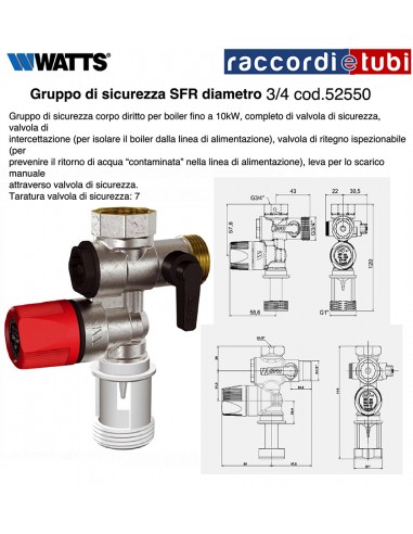 SICHERHEITSGRUPPE WATTS 3/4 52550