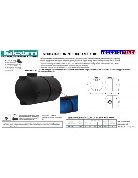 TELCOM SERBATOIO XXLI10000