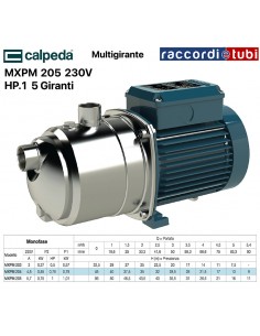ELEKTROPUMPE CALPEDA HP.1 MXPM 205 230V. MULTISTUFIG