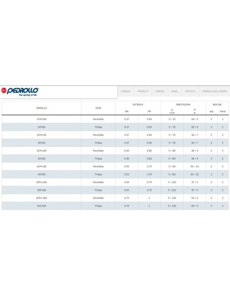 ELEKTROPUMPE PEDROLLO 3CPm80C 230V