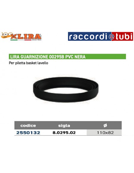 GUARNIZIONE PER PILETTA LIRA DA 3" 00295 B PVC NERA
