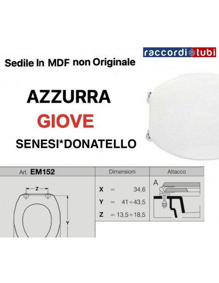 WC-SITZ SEDILE PER WC SENESI DONATELLO und AZZURRA GIOVE EM152