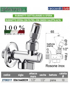 UNTERTISCH-KUGELHAHN 1/2X10 MIT FILTER UND HOCHGELAGERTEM...