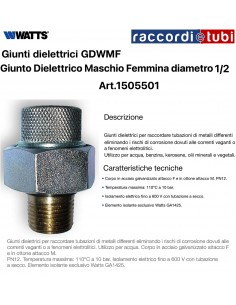 WASSER DIELEKTRISCHER VERBINDER MÄNNLICH WEIBLICH 1/2