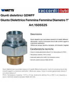 GIUNTO DIELETTRICO ACQUA FEMMINA FEMMINA 1"