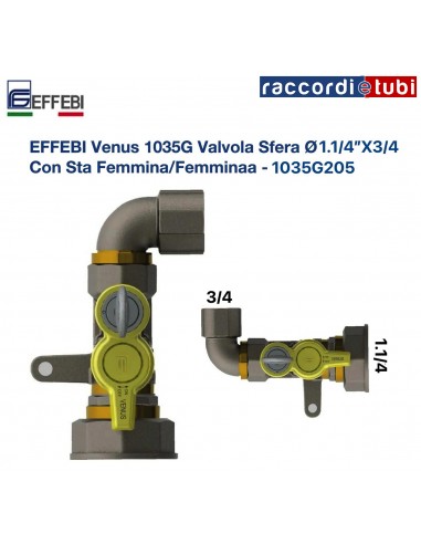 VALVOLA SFERA CURVA 1"X1.1/4 PER CONTATORE...