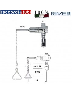 RUBINETTO CON CATENA RIVER completo di SOFFIONE  R 743