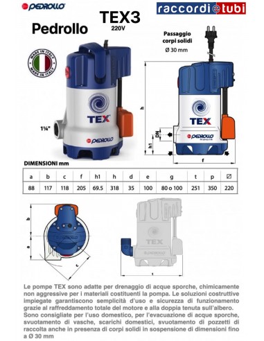 ELEKTROPUMPE PEDROLLO TEX3