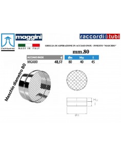EDELSTAHL-ABGITTER MIT 80 MM MALE GEWINDE