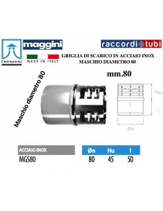 GRIGLIA SCARICO FUMI INOX DIAMETRO 80 MASCHIO