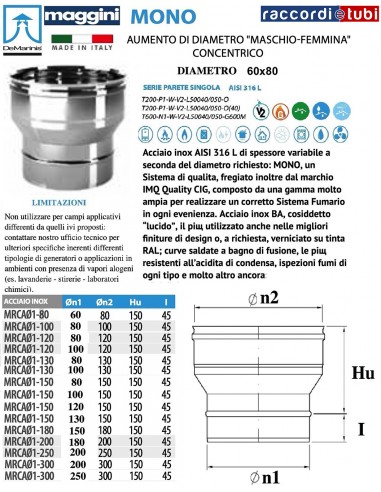 DE MARINIS INOX RIDUZIONE D.80X60 FM