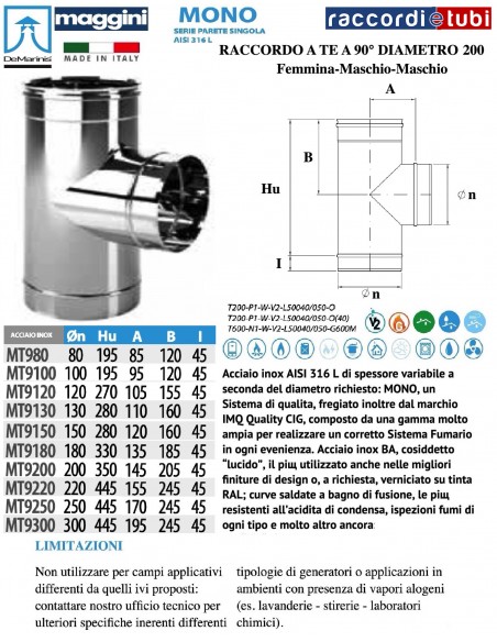 DE MARINIS INOX MAGGINI TE D.200 F/M/M