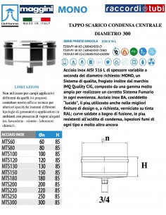 DE MARINIS INOX MAGGINI ABLAUFKAPPE FÜR KONDENSAT D.300