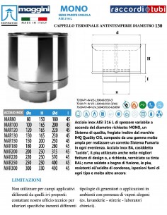DE MARINIS INOX CAPPELLO-ANTIVENTO D.130