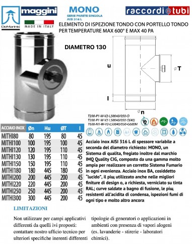 DE MARINIS INOX INSPEKTIONSELEMENT D.130