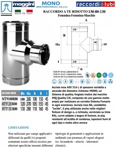 DE MARINIS INOX TE RIDOTTO 130/80/130 M/F/F