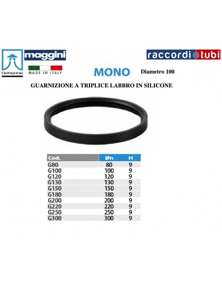 DE MARINIS GUARNIZIONE PER TUBI D.100