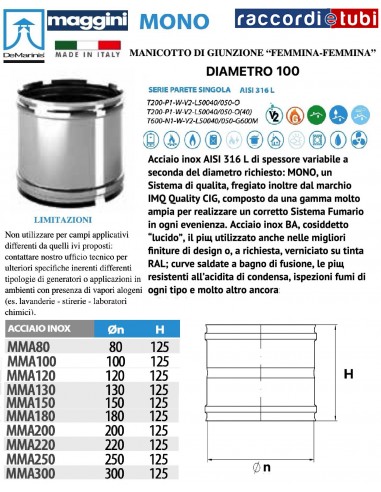 DE MARINIS INOX MANSCHETTE FF D.100