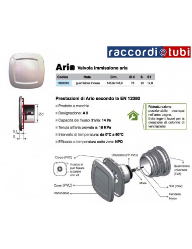 ARIO LUFTZULAUF-VENTIL REDI 75*110