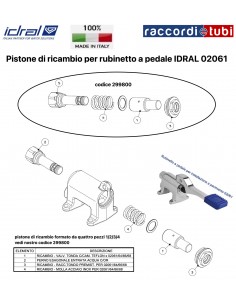 IDRAL PISTONE DI RICAMBIO PER RUBINETTO A PEDALE MIX...