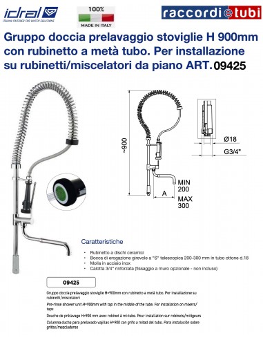 GRUPPO DOCCIA PRELAVAGGIO IDRAL  H900 COD.09425