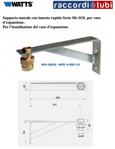 STAFFA PER VASO ESPANSIONE CON BOCCHETTONE DA 3/4...