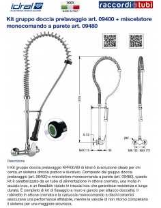 GRUPPO DOCCIA PRELAVAGGIO CON MIX A PARETE KPR00-80