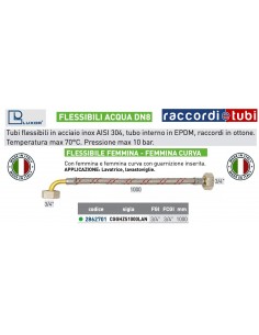 WASCHMASCHINE-GESCHIRRSPÜLER SCHLAUCH 3/4X3/4 mm.1000 DN8... 2