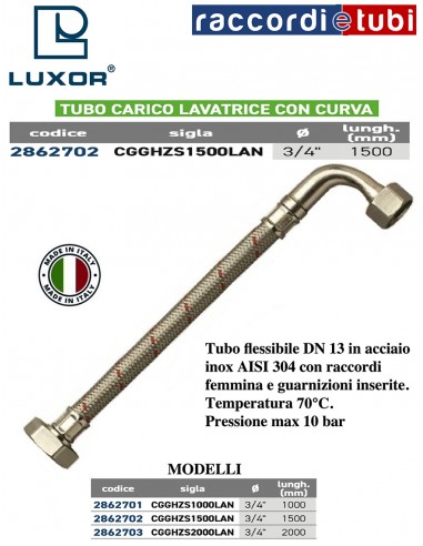 FLESSIBILE PER LAVATRICE-LAVASTOVIGLIE 3/4X3/4...