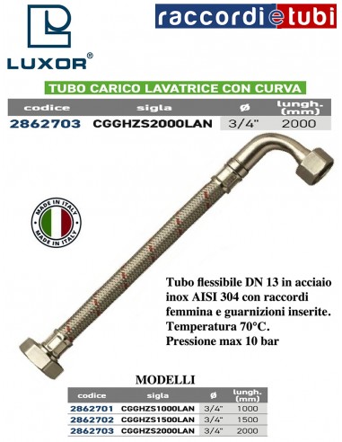 FLESSIBILE PER LAVATRICE-LAVASTOVIGLIE 3/4X3/4...