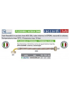 SCHLAUCH FÜR WASCHMASCHINE-GESCHIRRSPÜLER 3/4X3/4 mm.2000... 2