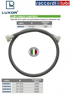 TUBO CARICO LAVATRICE FF 3/4'' 1500mm