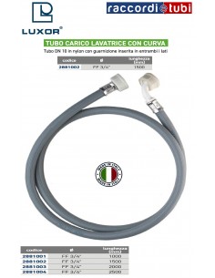 TUBO CARICO LAVATRICE CON CURVA FF 3/4'' 1500 mm