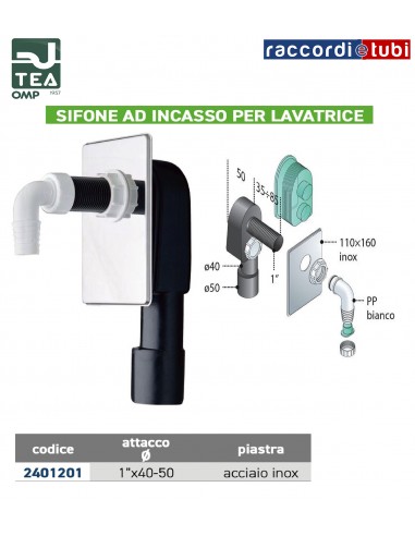 EINBAU-WASCHMASCHINENSIFON AUS PE HD...