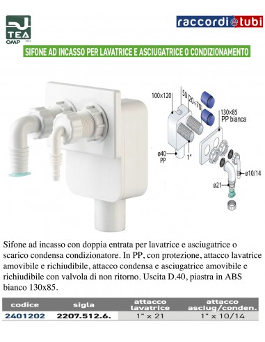 DOPPELSYFON FÜR WASCHMASCHINE UND KONDENSAT...