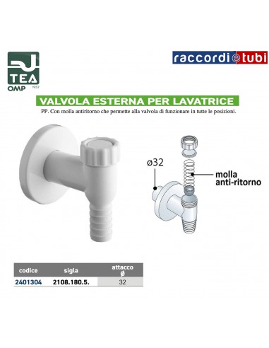 AUSSENVENTIL FÜR WASCHMASCHINEN-ABLAUFSCHLAUCH...