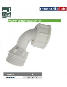 PIPA CON GHIERA GIREVOLE IN PVC PER  LAVATRICE