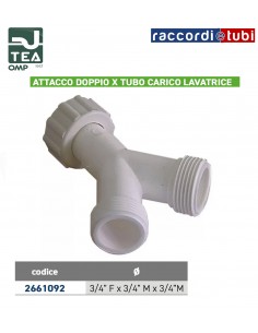 ATTACCO DOPPIO PER TUBO CARICO LAVATRICE 3/4X3/4X3/4 FMM