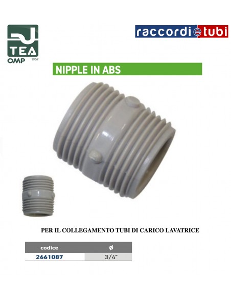 Nippel Durchmesser 3/4'' ABS für Waschmaschinenzulaufschlauch Anschluss